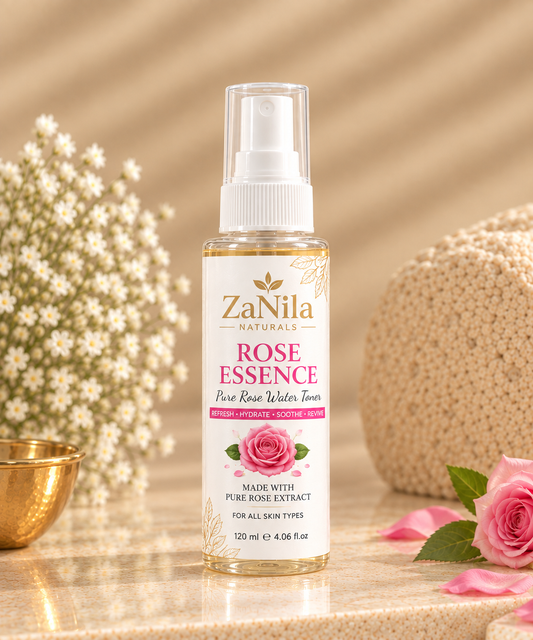 Zanila Naturals Rose Essence – Pure Rose Water Toner | Refresh, Hydrate & Soothe | 120ml