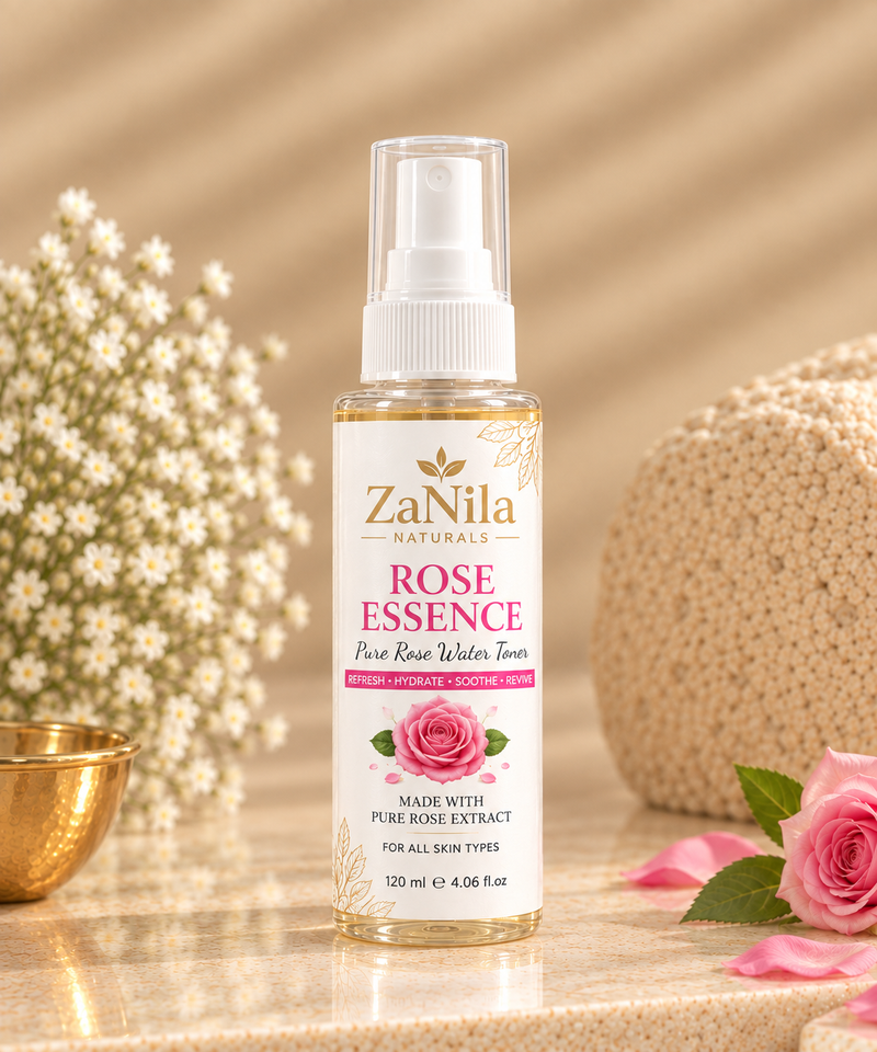 Zanila Naturals Rose Essence – Pure Rose Water Toner | Refresh, Hydrate & Soothe | 120ml