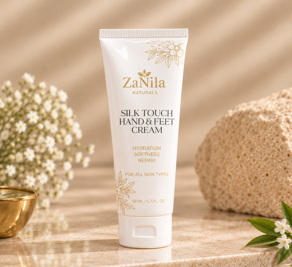 Zanila Naturals Silk Touch Hand & Foot Cream – Softening, Nourishing & Repair Cream | 60ml