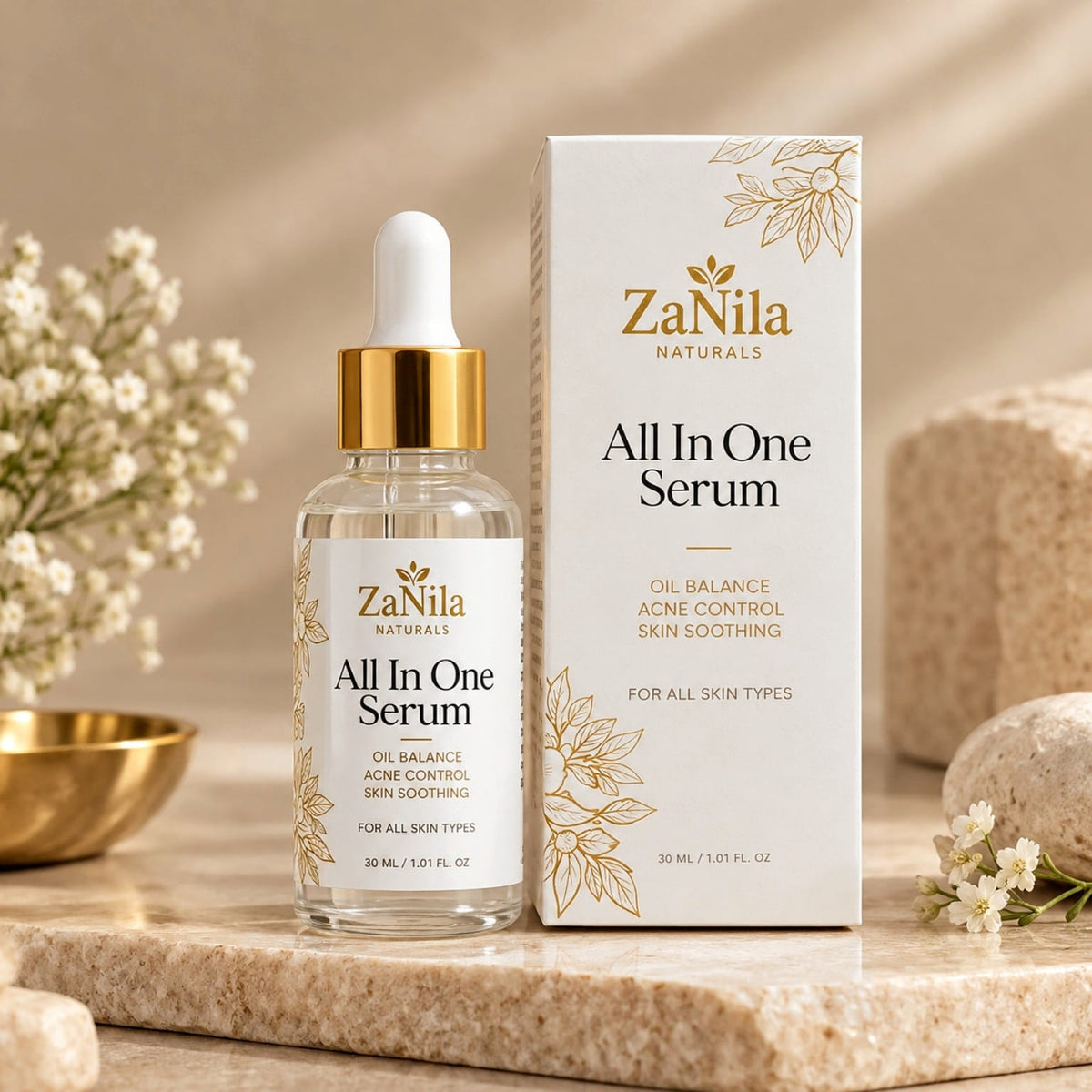 ZaNila Naturals All In One Serum - Oil Balance & Acne Control (30ml)